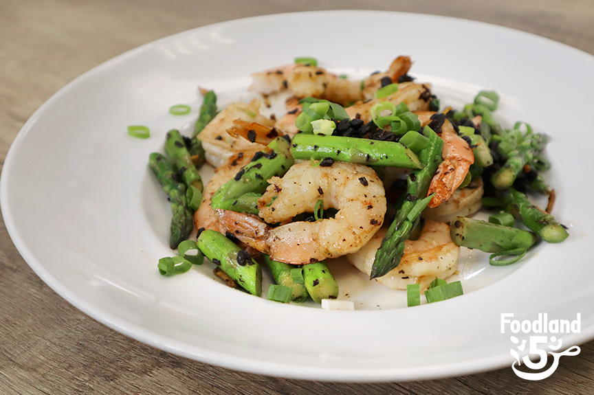 Shrimp & Asparagus with Chinese Black Beans and Scallions